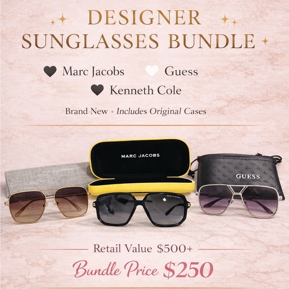 Marc Jacobs Kennith Kole and GuessFrames Sunglasses with cases. New